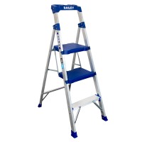 BAILEY Trade Lyte Industrial Aluminium Twin Platform Ladder 3 Steps 0.86m FS14040