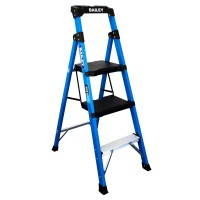 BAILEY Trade Lyte Industrial Fibreglass Twin Platform Ladder 3 Steps 0.9m FS14042