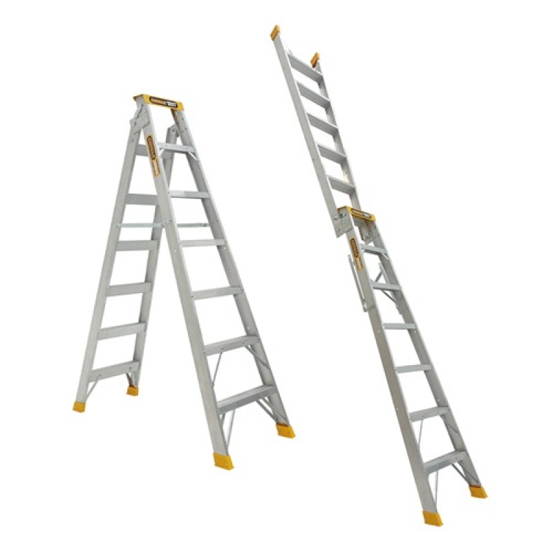 GORILLA Aluminium Dual Purpose Ladder 180kg 7ft 2.1m 3.8m DM007HD