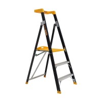 GORILLA Pro-Lite Fibreglass Platform Ladder 3 Steps 0.85m Platform FPL003-PRO