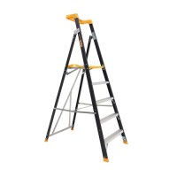 GORILLA Pro-Lite Fibreglass Platform Ladder 5 Steps 1.45m Platform FPL005-PRO