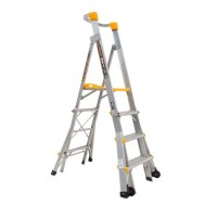 GORILLA Aluminium Adjustable Platform Ladder 180kg 1.2m - 1.8m