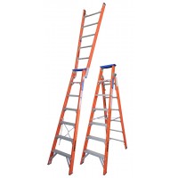 INDALEX Pro Series Fibreglass Dual Purpose Ladder 180kg 7ft 2.1m - 3.8m