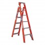 LADAMAX Fibreglass Dual Purpose Ladder 150kg 7ft 2.1m - 3.6m image