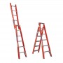 LADAMAX Fibreglass Dual Purpose Ladder 150kg 7ft 2.1m - 3.6m image