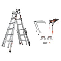 LITTLE GIANT Epic Model 26 Telescopic Ladder with Ratchet Levellers and Safety Rails 2.0m - 7.0m with ACCESSORY BUNDLE