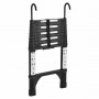 Aluminium Black Lightweight Telescopic Ladder 0.83m - 3.2m with with Hooks and Carry Bag image