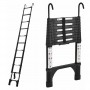 Aluminium Black Lightweight Telescopic Ladder 0.83m - 3.2m with with Hooks and Carry Bag image