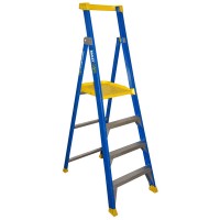 BAILEY Fibreglass P150 Platform Ladder 150kg 4 Steps 1.2m Platform FS14071