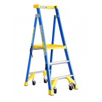 BAILEY P170 Job Station Fibreglass Platform Ladder 170kg 3 Steps 0.9m Platform