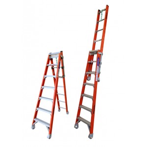 INDALEX Pro Series Fibreglass Step Extension Ladder 150kg 7ft 2.1m - 3.7m