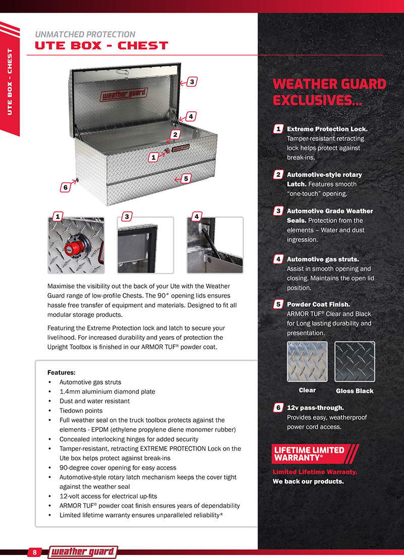 Weather Guard Tool Box Features